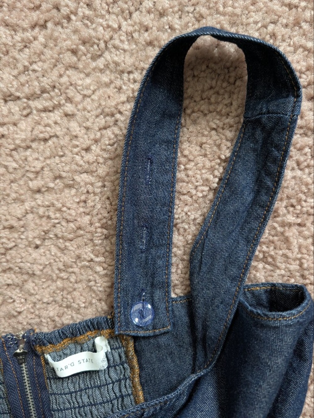 Altar'd State Womens Dark Blue Sahara Denim Sleeveless Mini Dress Size Medium - Picture 11 of 16